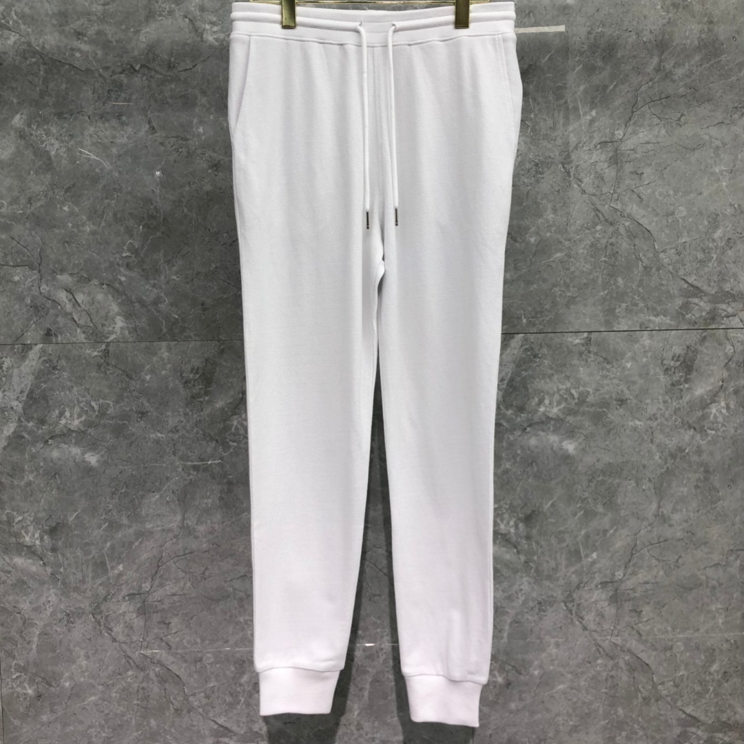 THOM BROWNE 纯色松紧腰卫裤 运动裤 休闲裤 裤子 白色 灰色  藏青色 黑色