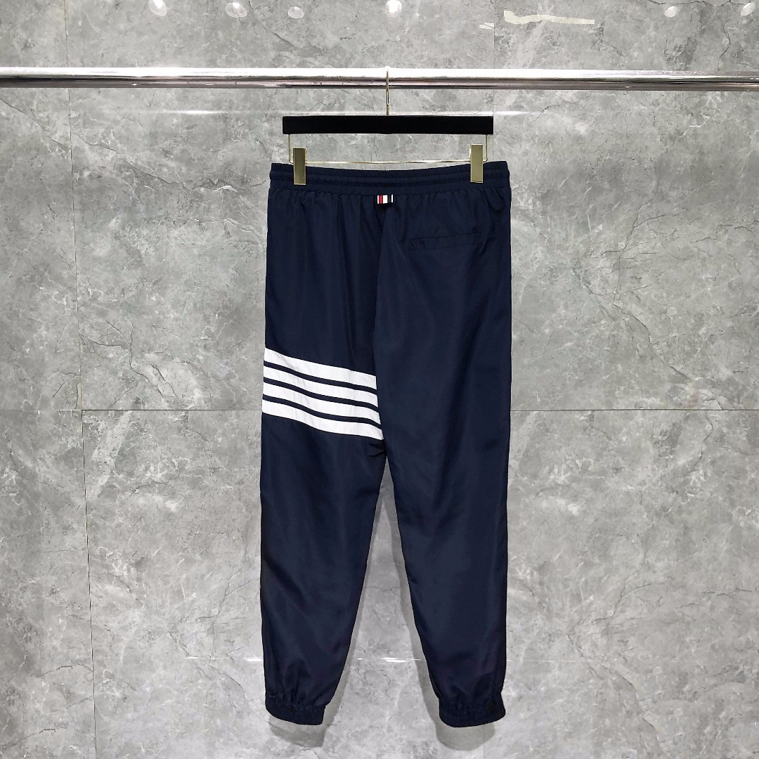 THOM BROWNE 经典四杠防水松紧腰休闲裤 运动裤 裤子 藏青色 灰色 