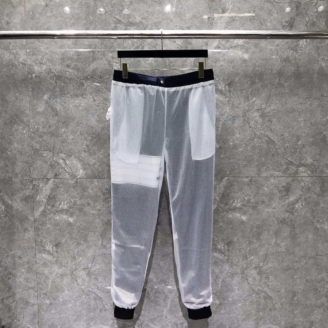 THOM BROWNE 经典四杠防水松紧腰休闲裤 运动裤 裤子 藏青色 灰色 