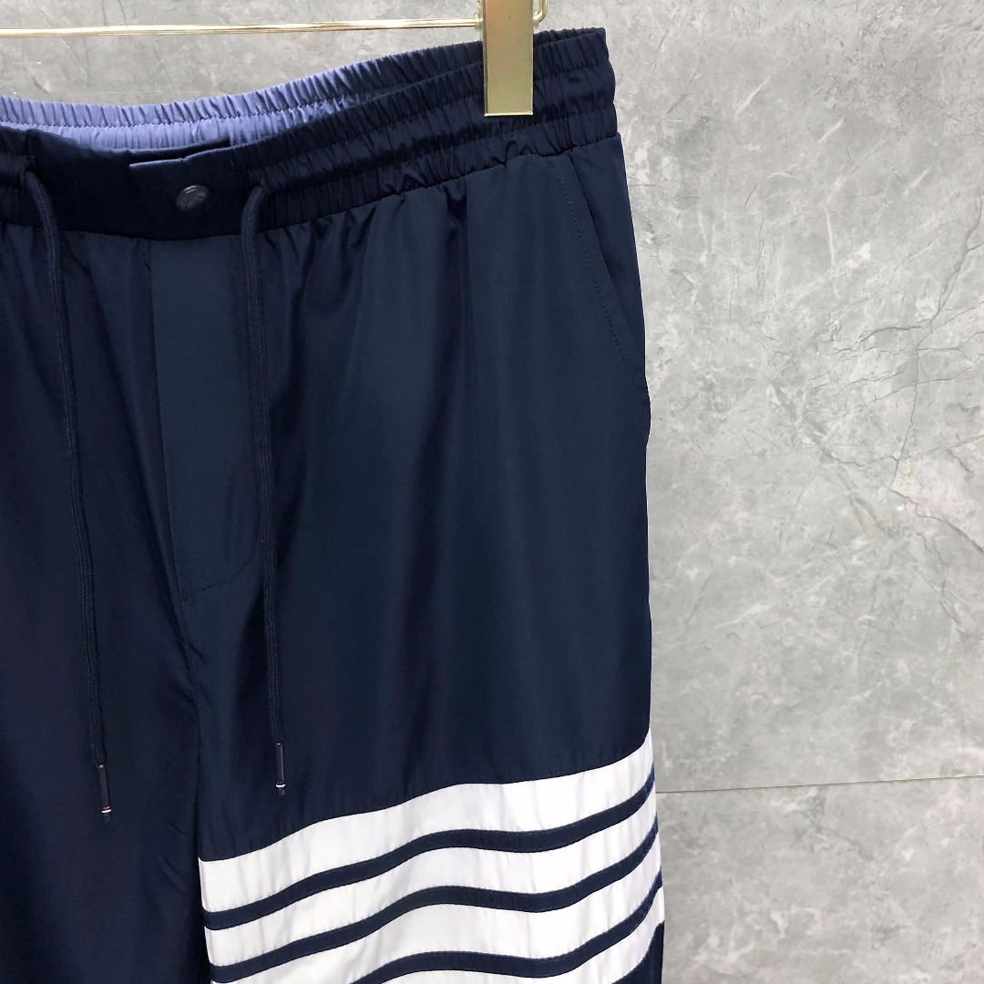 THOM BROWNE 经典四杠防水松紧腰休闲裤 运动裤 裤子 藏青色 灰色 