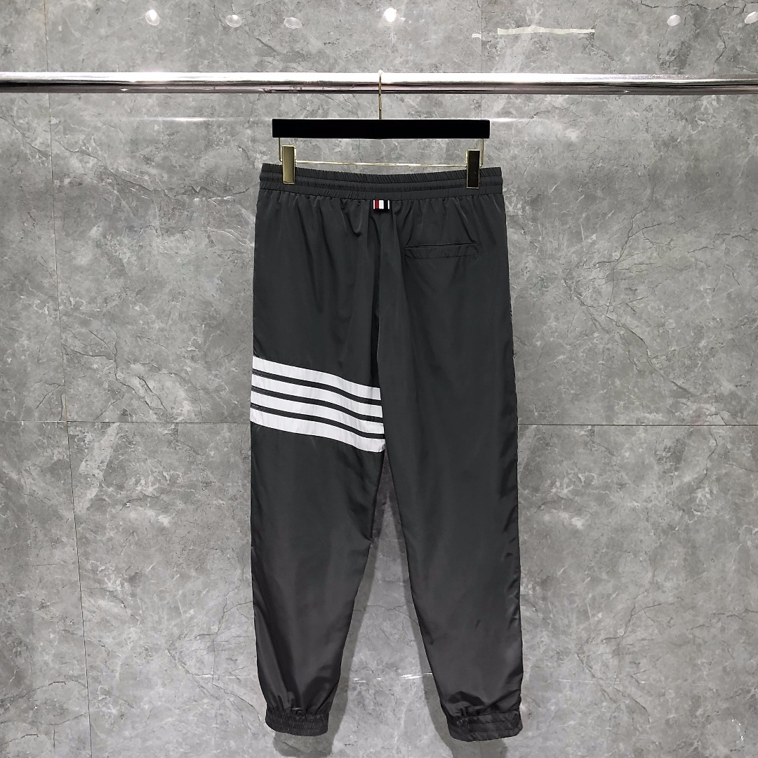 THOM BROWNE 经典四杠防水松紧腰休闲裤 运动裤 裤子 藏青色 灰色 