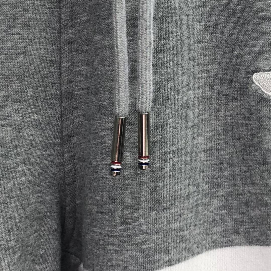 THOM BROWNE 经典四杠小狗刺绣图案松紧腰卫裤 运动裤 休闲裤 裤子 藏青色 灰色 