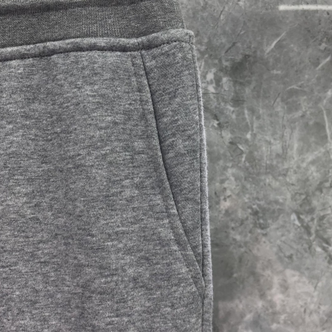 THOM BROWNE 经典四杠小狗刺绣图案松紧腰卫裤 运动裤 休闲裤 裤子 藏青色 灰色 