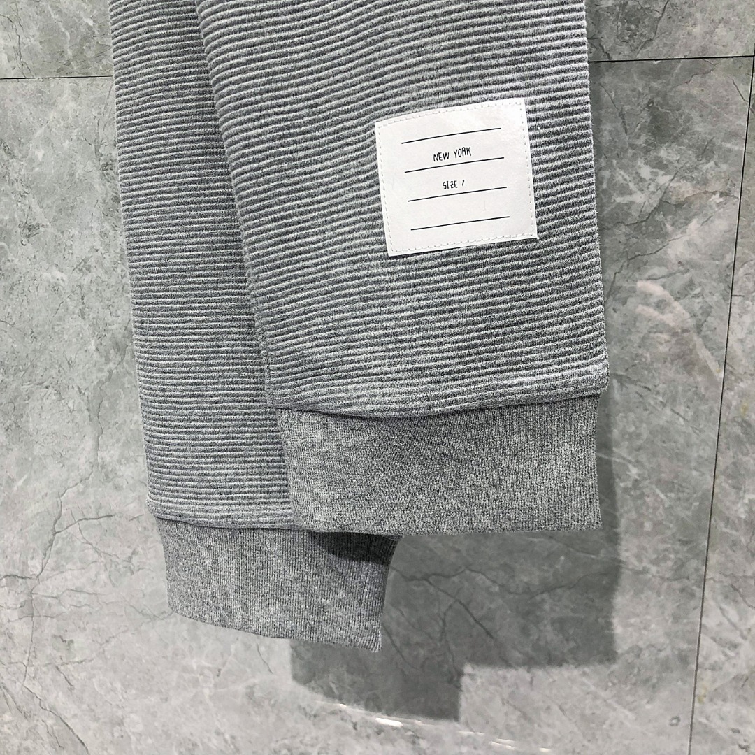 THOM BROWNE 经典四杠水波纹松紧腰卫裤 运动裤 休闲裤 裤子 藏青色 灰色 