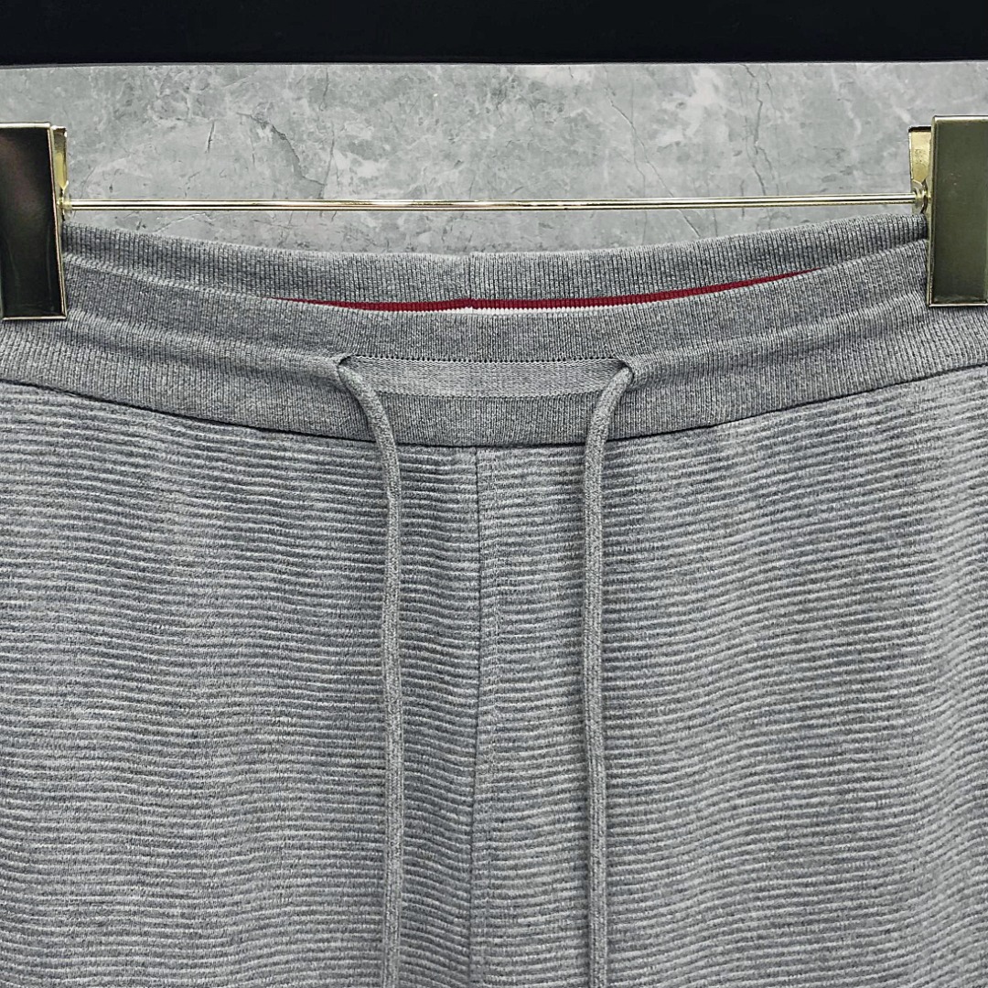 THOM BROWNE 经典四杠水波纹松紧腰卫裤 运动裤 休闲裤 裤子 藏青色 灰色 
