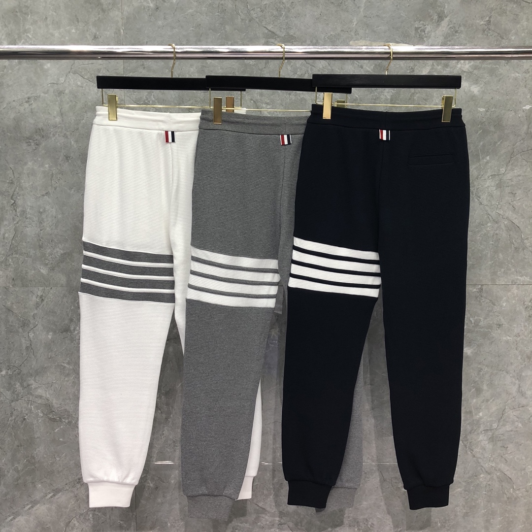 THOM BROWNE 经典四杠松紧腰 运动裤 休闲裤 裤子 藏青色 白色 灰色 