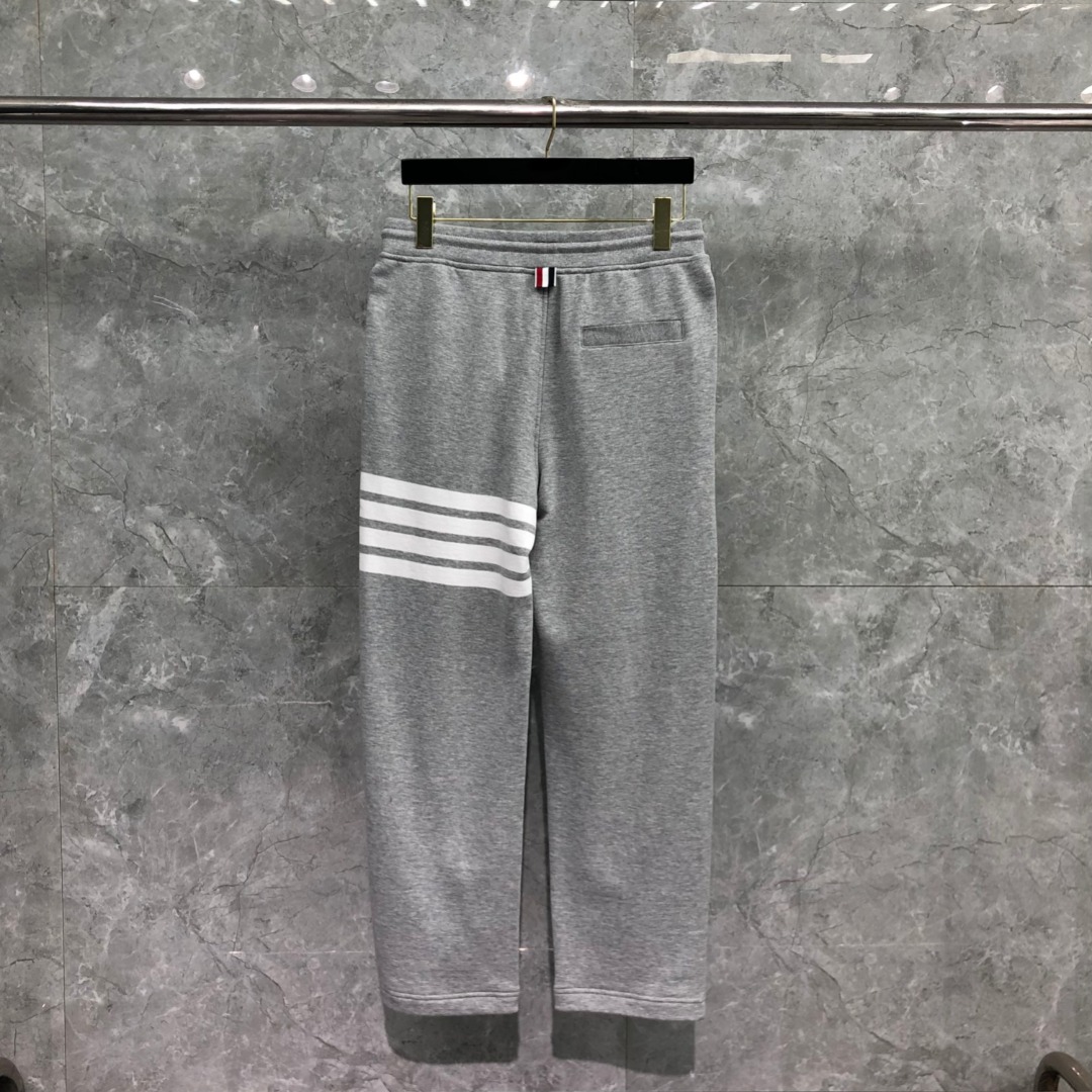 THOM BROWNE 经典四杠松紧腰直筒九分裤 运动裤 休闲裤 裤子 藏青色 黑色 灰色 