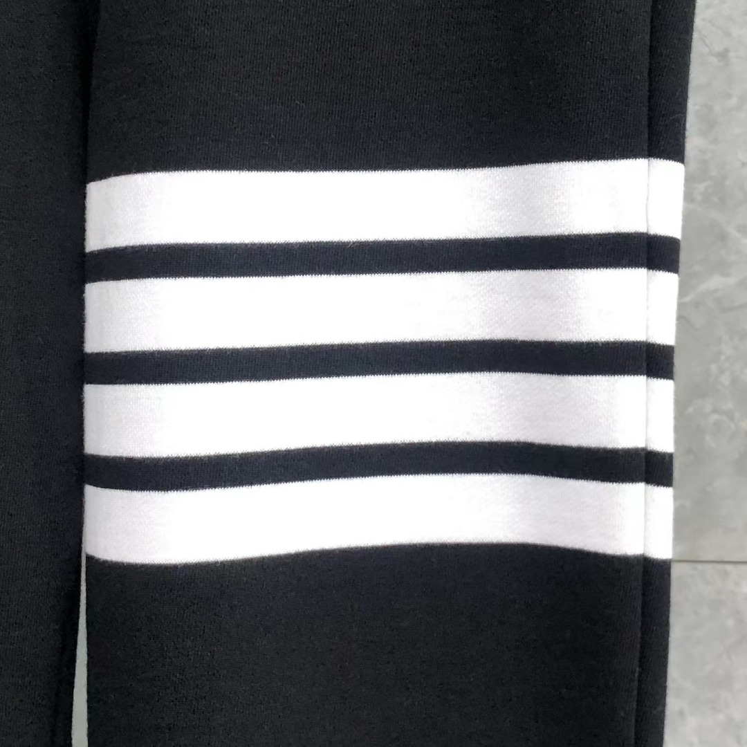 THOM BROWNE 经典四杠松紧腰直筒九分裤 运动裤 休闲裤 裤子 藏青色 黑色 灰色 