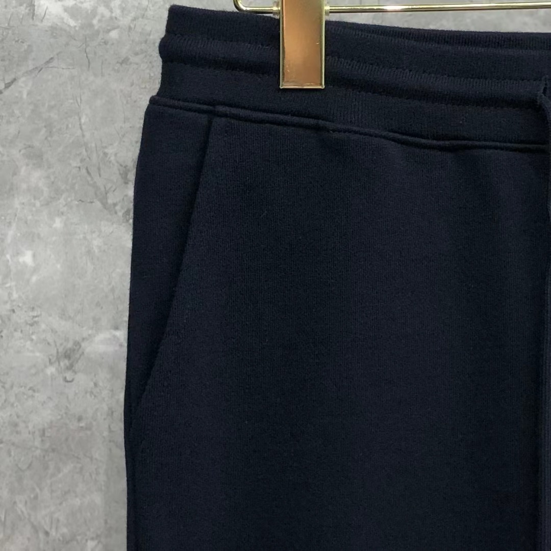 THOM BROWNE 经典四杠松紧腰直筒九分裤 运动裤 休闲裤 裤子 藏青色 黑色 灰色 