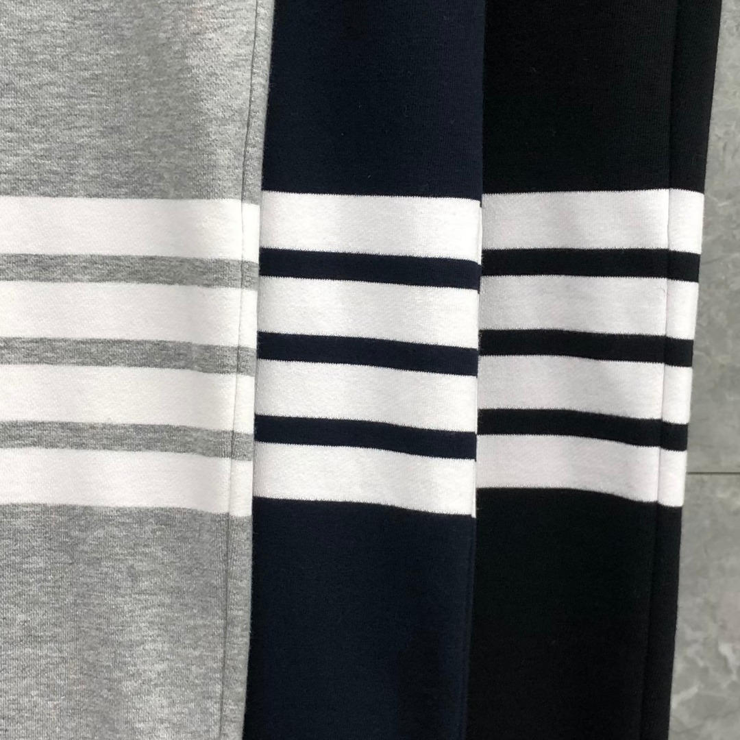 THOM BROWNE 经典四杠松紧腰直筒九分裤 运动裤 休闲裤 裤子 藏青色 黑色 灰色 