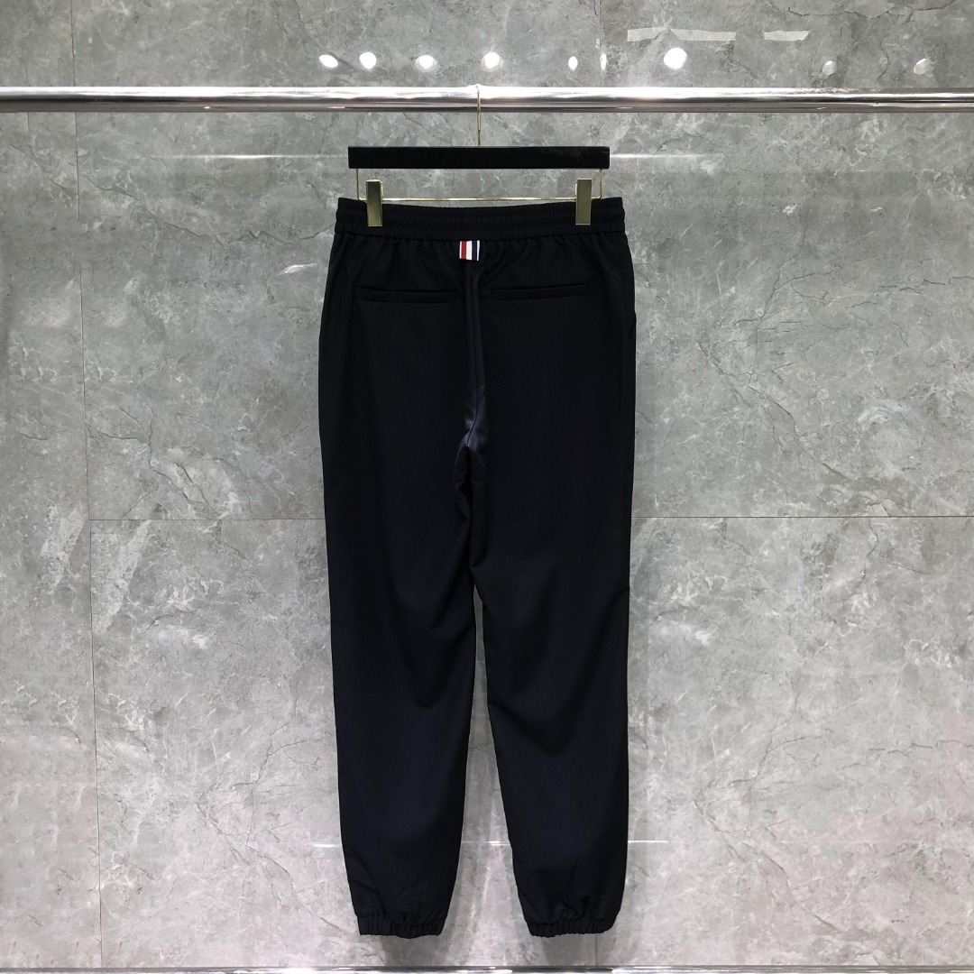 THOM BROWNE 纯色羊毛松紧腰休闲裤 裤子 灰色 藏青色 