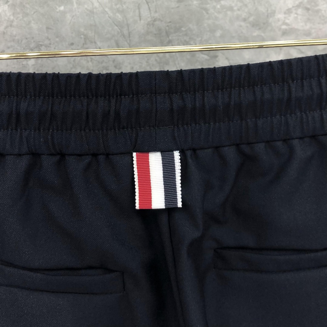 THOM BROWNE 纯色羊毛松紧腰休闲裤 裤子 灰色 藏青色 