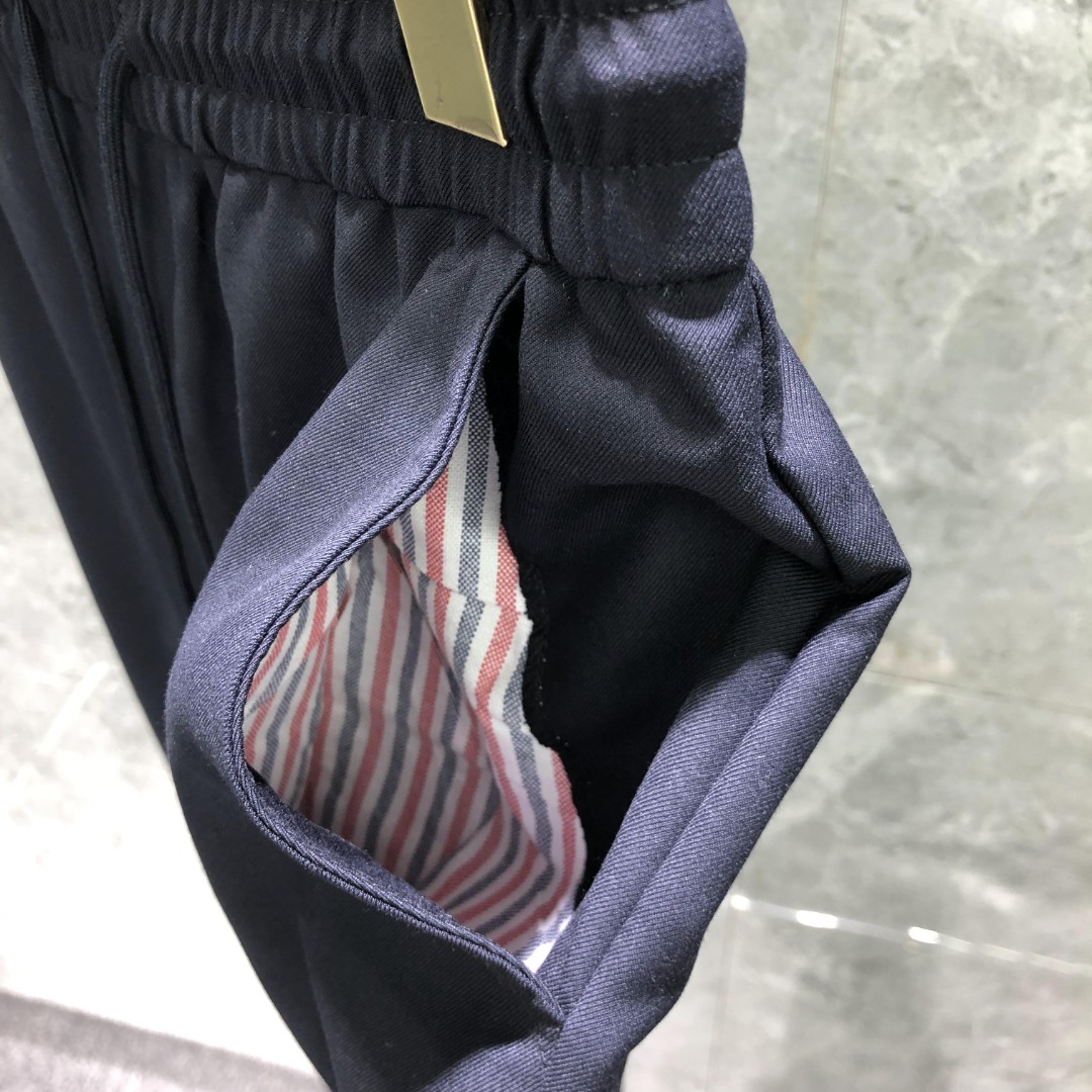 THOM BROWNE 纯色羊毛松紧腰休闲裤 裤子 灰色 藏青色 