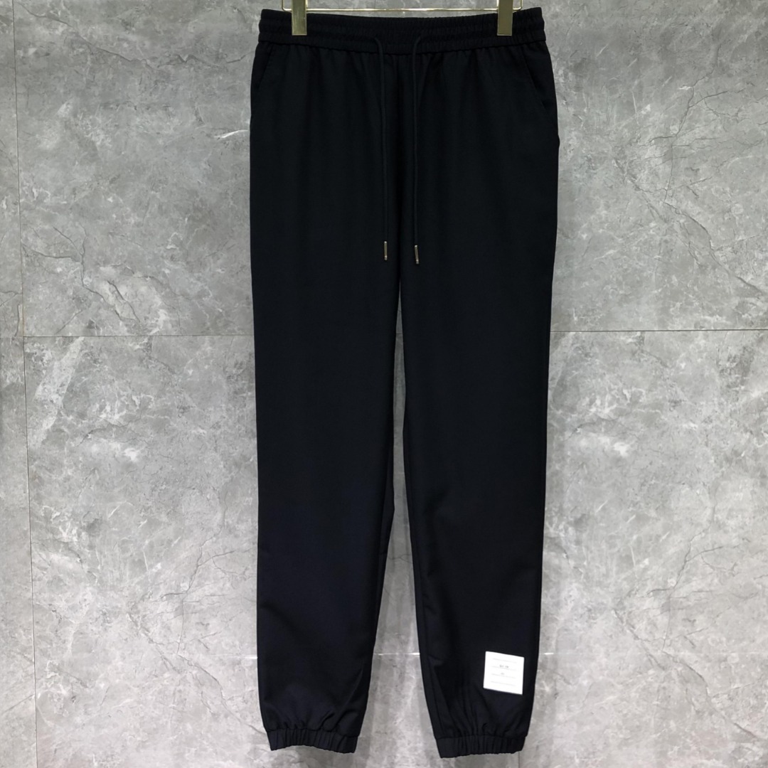 THOM BROWNE 纯色羊毛松紧腰休闲裤 裤子 灰色 藏青色 