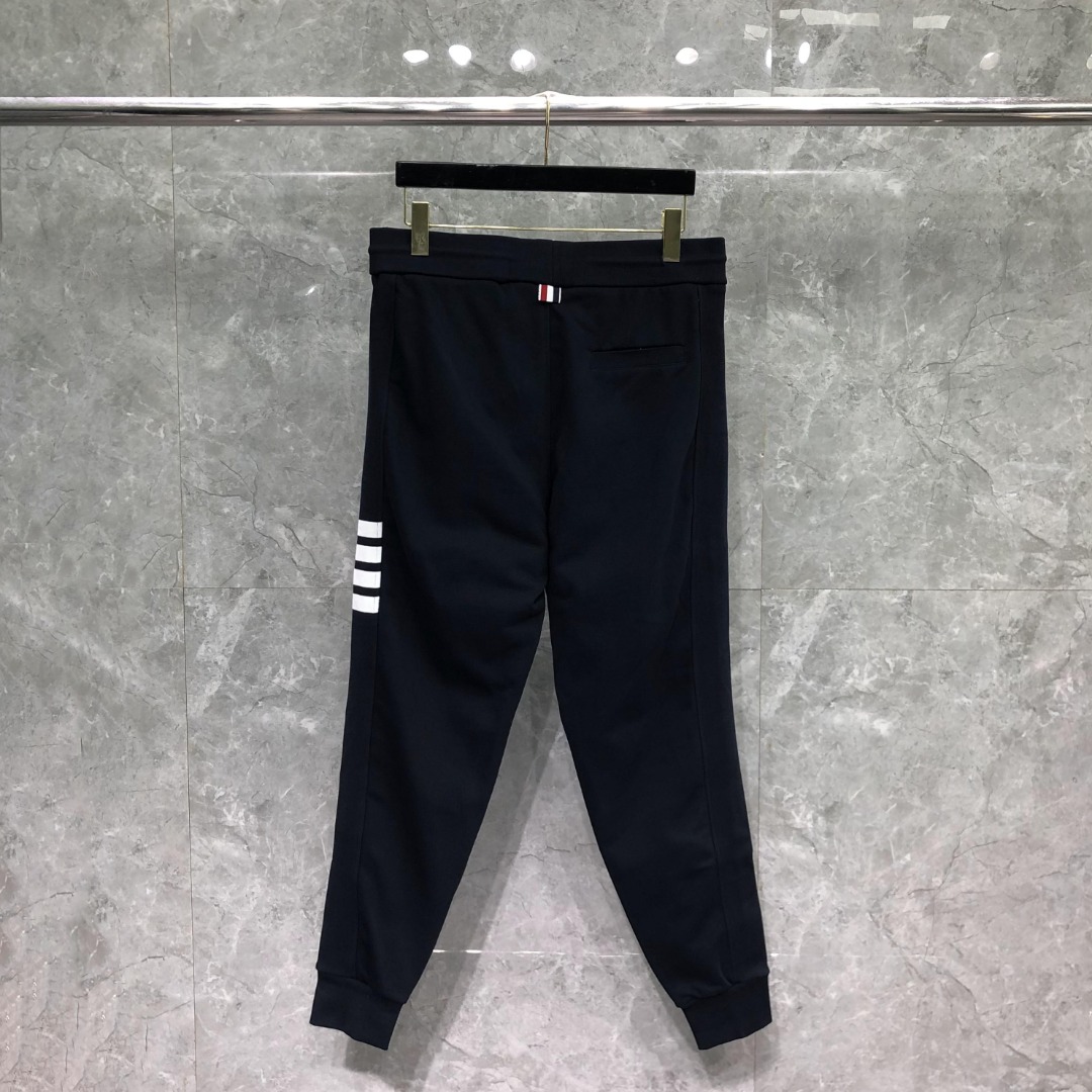 THOM BROWNE 侧面四杠松紧腰卫裤 休闲裤 裤子 灰色 藏青色 黑色