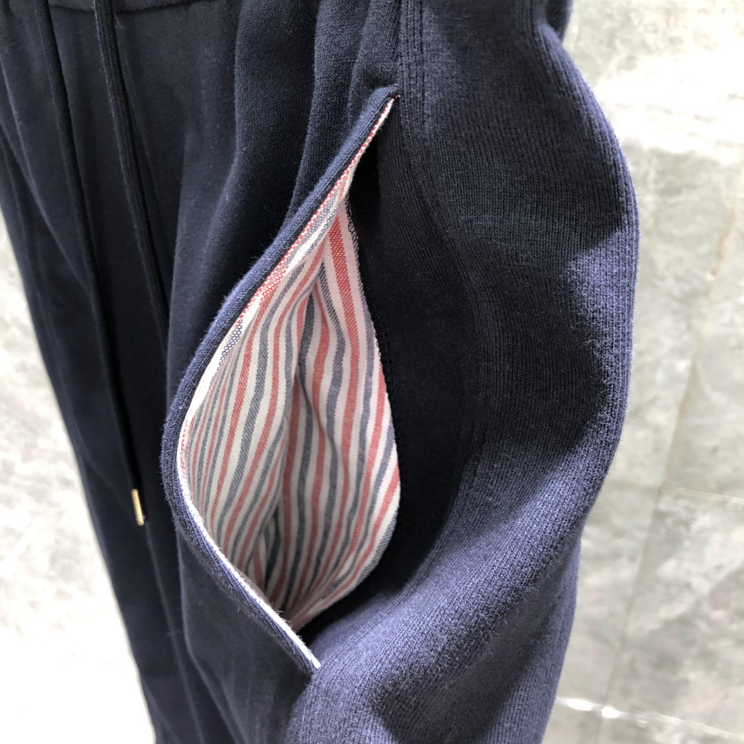 THOM BROWNE 侧面四杠松紧腰卫裤 休闲裤 裤子 灰色 藏青色 黑色