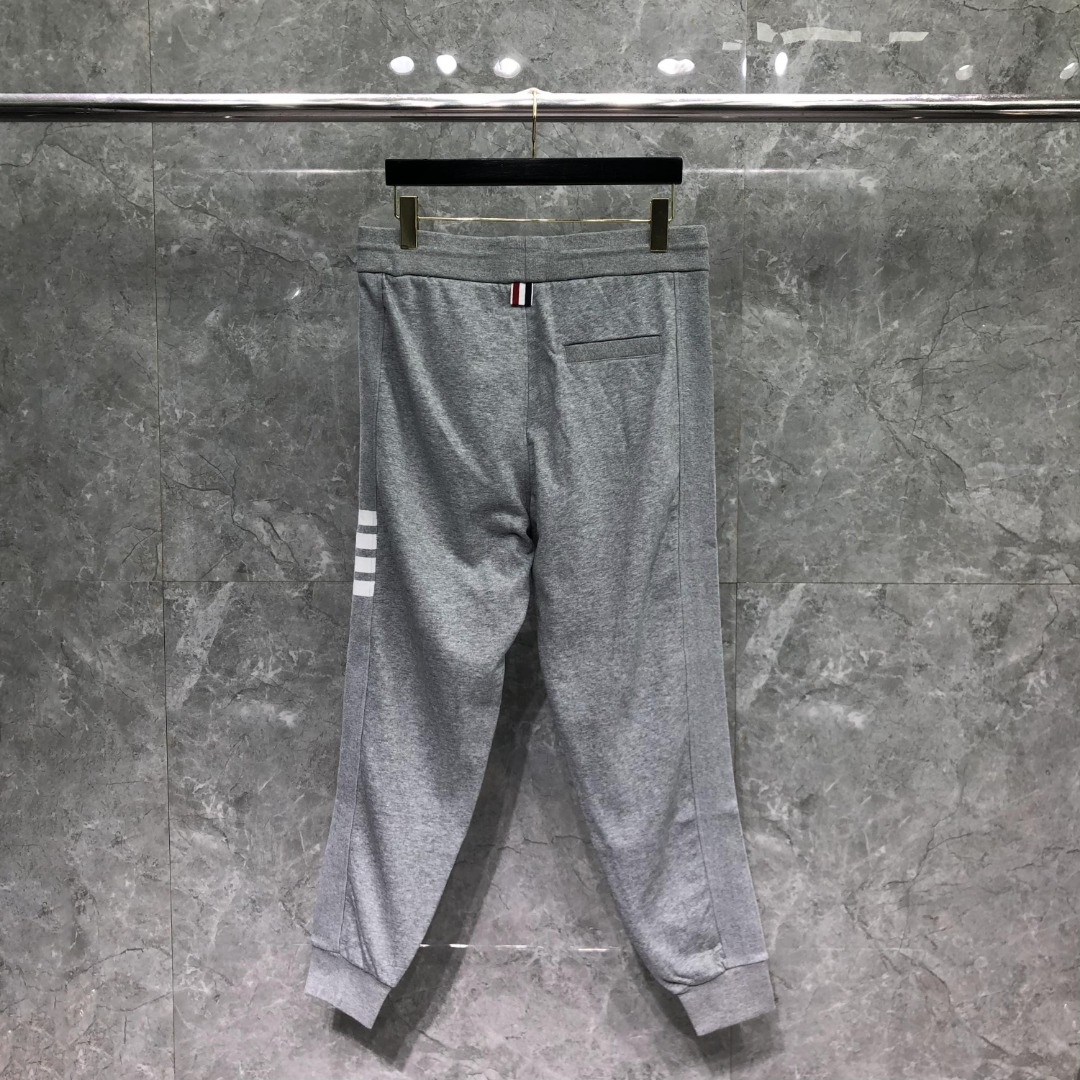 THOM BROWNE 侧面四杠松紧腰卫裤 休闲裤 裤子 灰色 藏青色 黑色