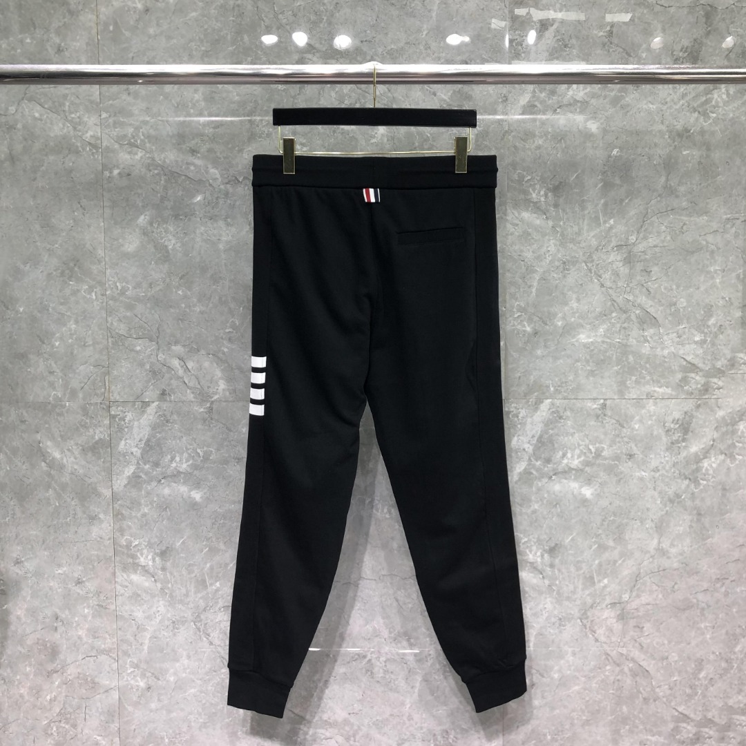 THOM BROWNE 侧面四杠松紧腰卫裤 休闲裤 裤子 灰色 藏青色 黑色