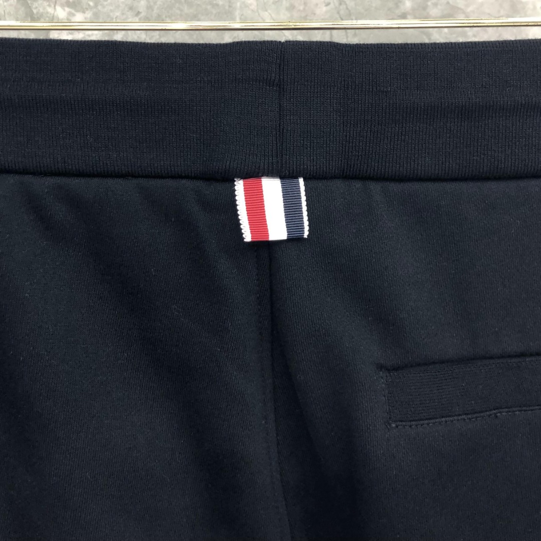 THOM BROWNE 侧面四杠松紧腰卫裤 休闲裤 裤子 灰色 藏青色 黑色