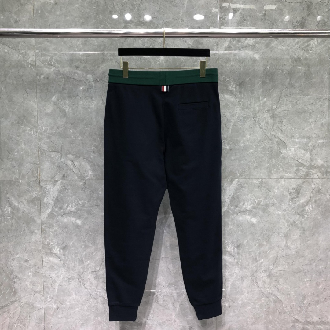 THOM BROWNE 拼色松紧腰卫裤 休闲裤 裤子 长裤 墨绿色