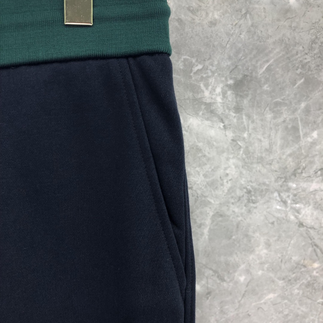 THOM BROWNE 拼色松紧腰卫裤 休闲裤 裤子 长裤 墨绿色