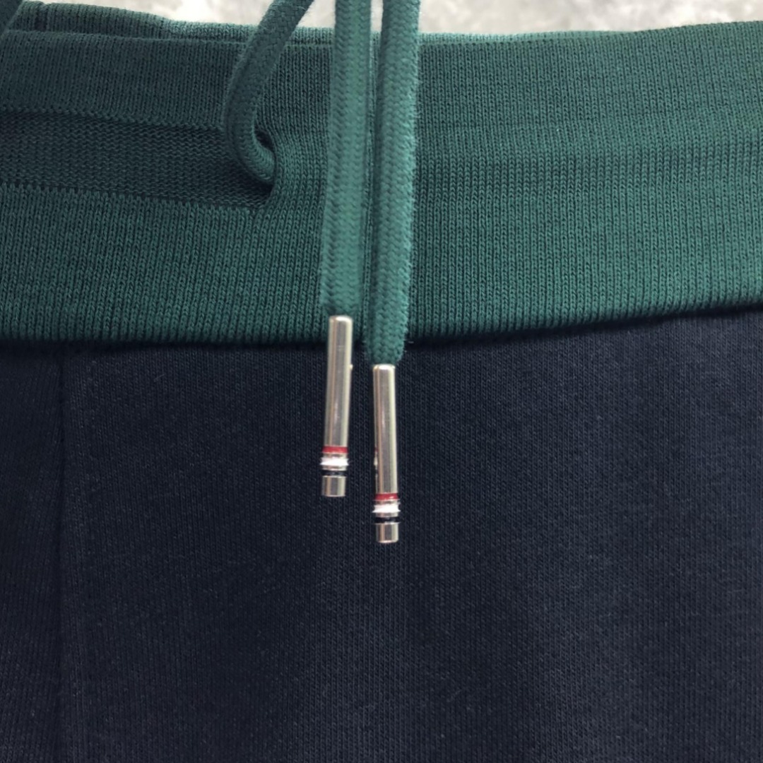 THOM BROWNE 拼色松紧腰卫裤 休闲裤 裤子 长裤 墨绿色