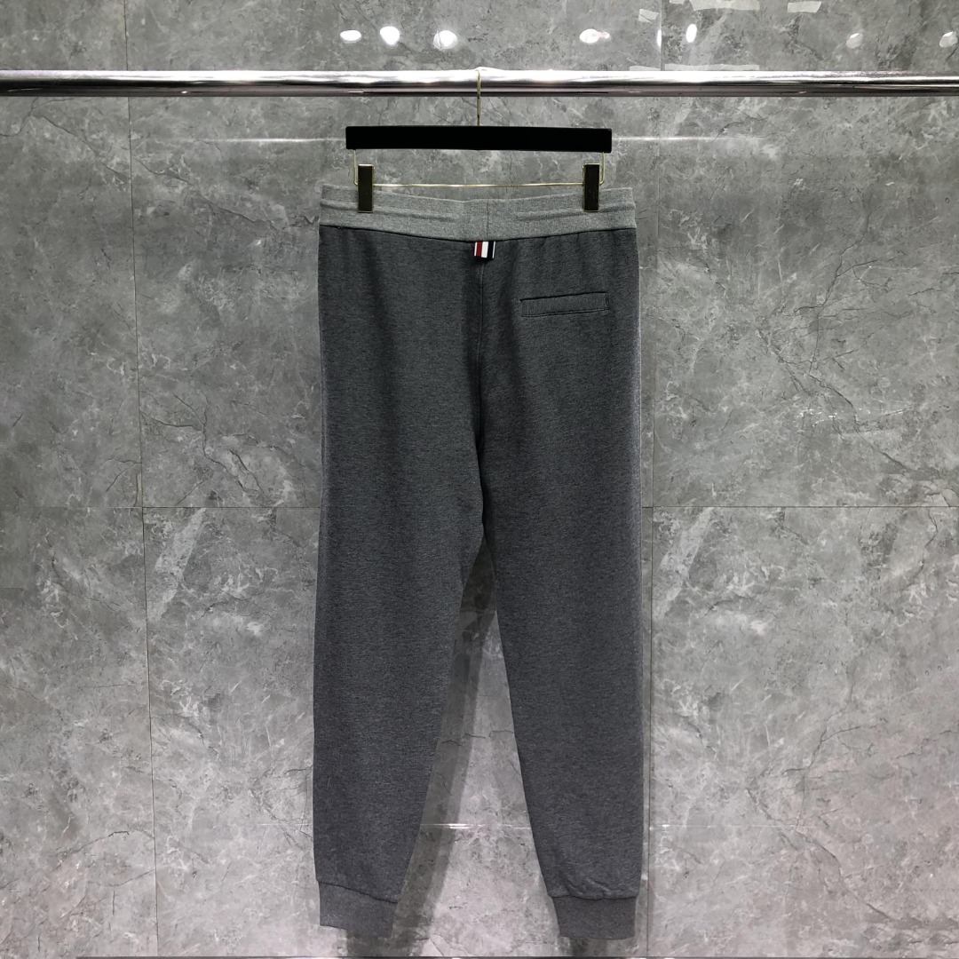 THOM BROWNE 四杠拼色松紧腰卫裤 休闲裤 裤子 长裤 灰色 