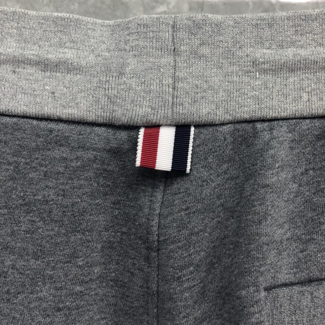 THOM BROWNE 四杠拼色松紧腰卫裤 休闲裤 裤子 长裤 灰色 