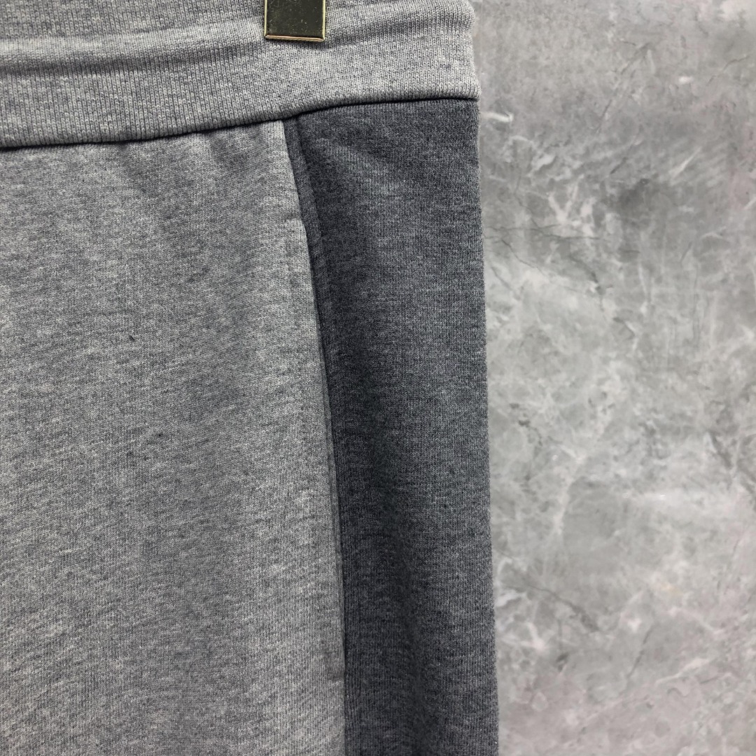 THOM BROWNE 四杠拼色松紧腰卫裤 休闲裤 裤子 长裤 灰色 