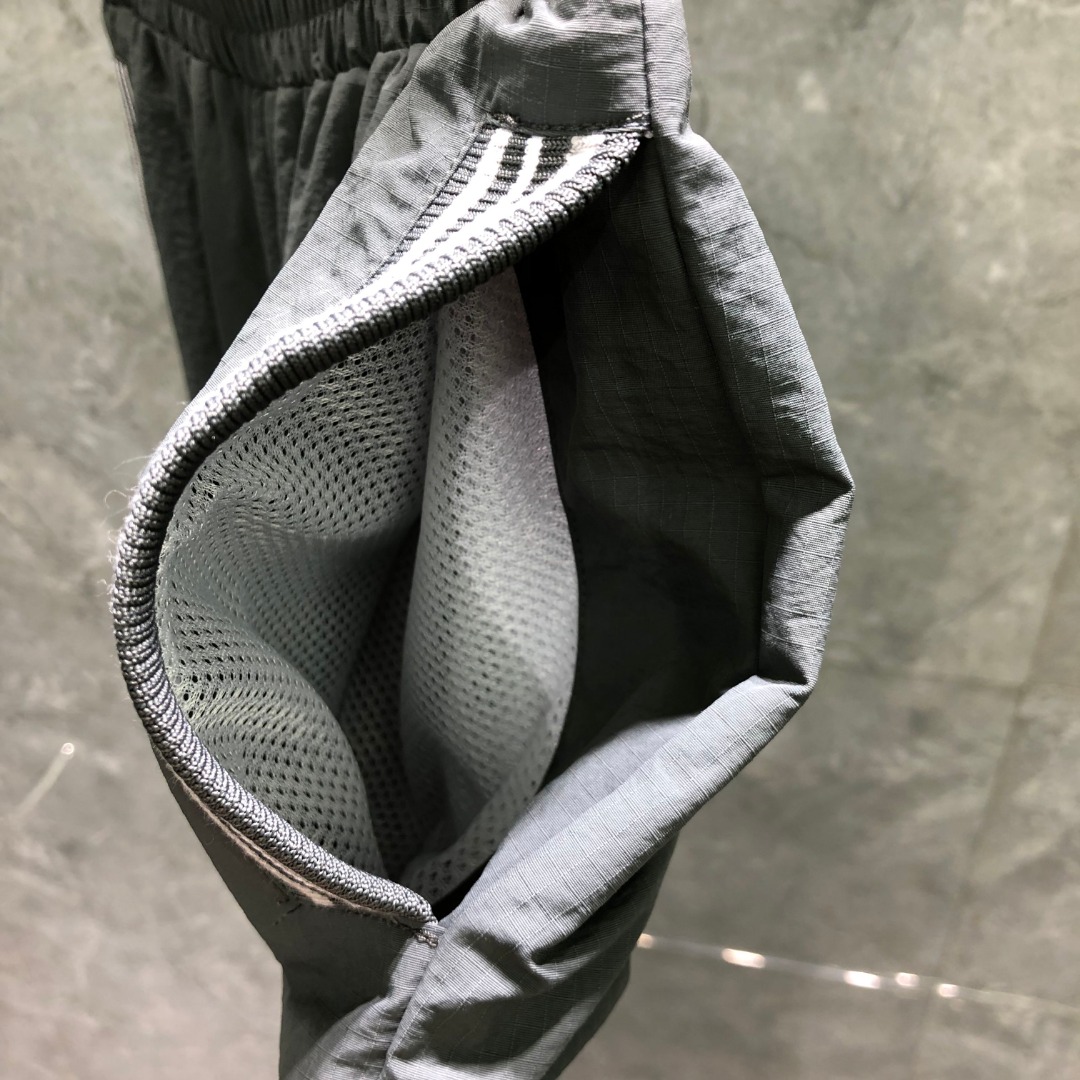 THOM BROWNE 网格双层口袋织带松紧腰运动裤 休闲裤 裤子 长裤 灰色 藏青色