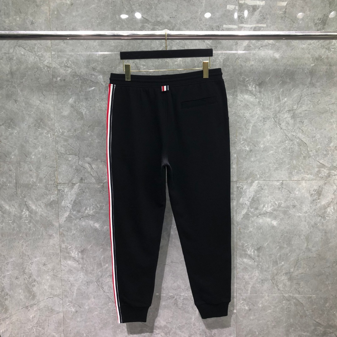 THOM BROWNE 单边织带松紧腰卫裤 休闲裤 裤子 灰色 藏青色 黑色