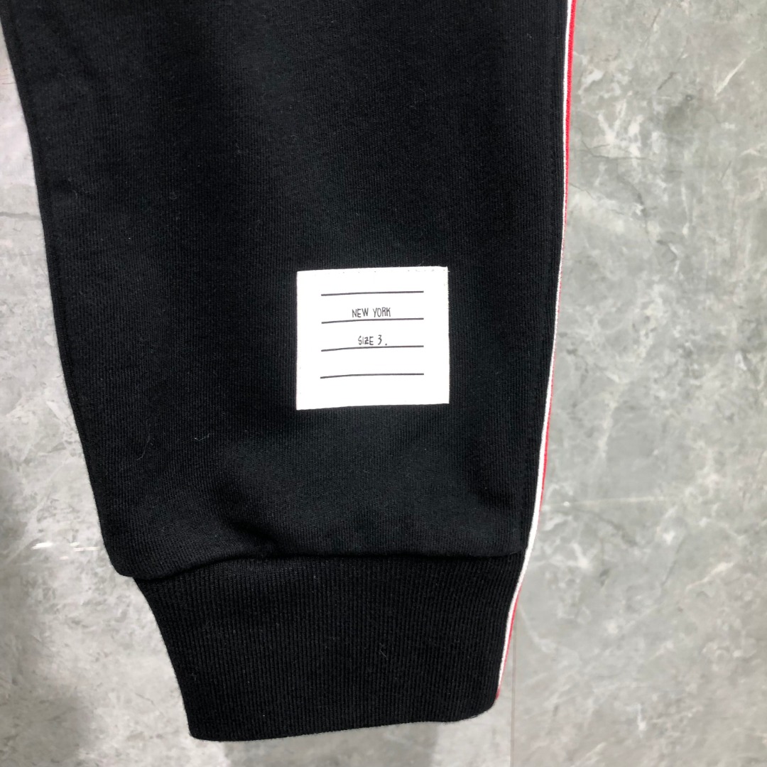 THOM BROWNE 单边织带松紧腰卫裤 休闲裤 裤子 灰色 藏青色 黑色