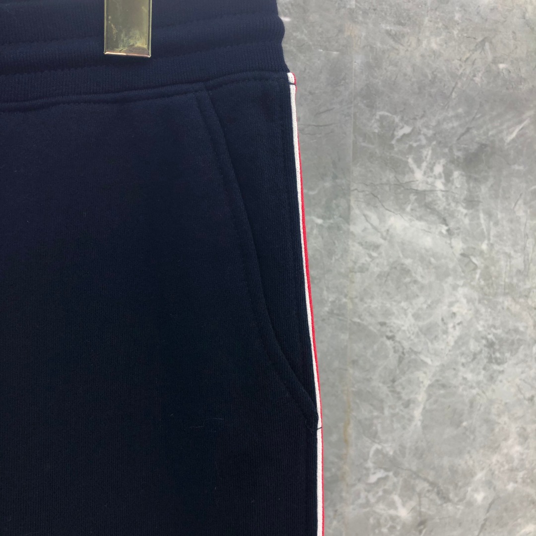 THOM BROWNE 单边织带松紧腰卫裤 休闲裤 裤子 灰色 藏青色 黑色