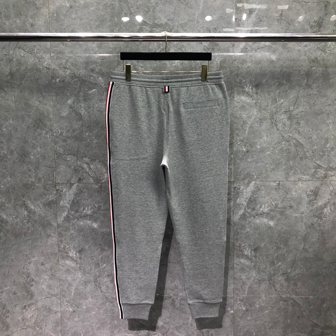 THOM BROWNE 单边织带松紧腰卫裤 休闲裤 裤子 灰色 藏青色 黑色