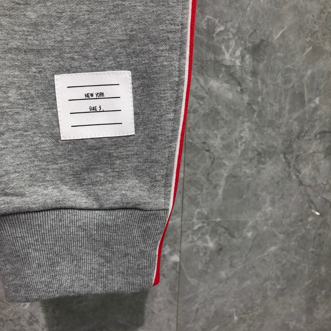 THOM BROWNE 单边织带松紧腰卫裤 休闲裤 裤子 灰色 藏青色 黑色