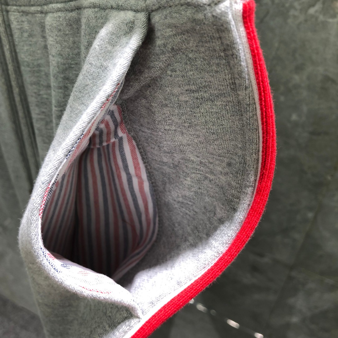 THOM BROWNE 单边织带松紧腰卫裤 休闲裤 裤子 灰色 藏青色 黑色