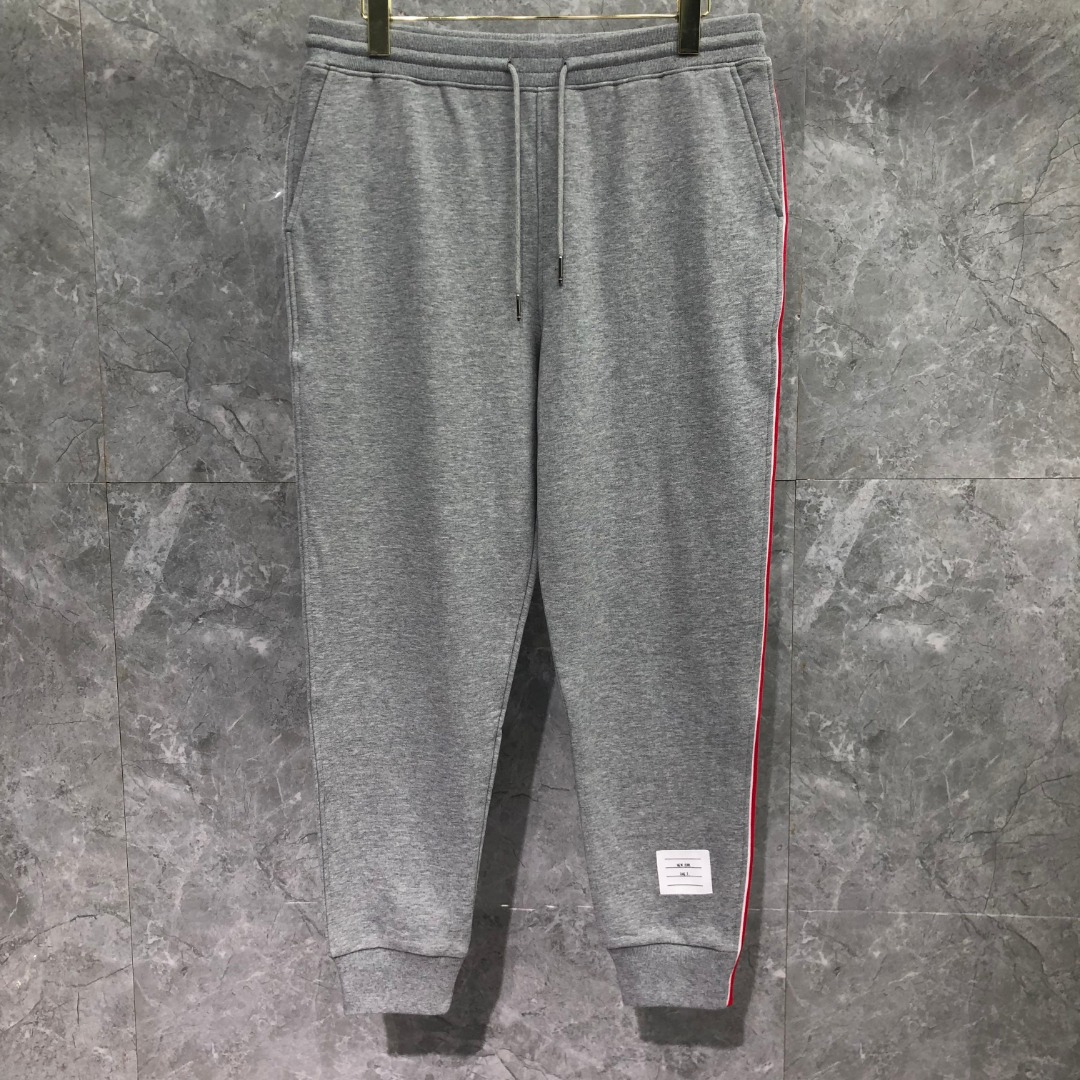 THOM BROWNE 单边织带松紧腰卫裤 休闲裤 裤子 灰色 藏青色 黑色