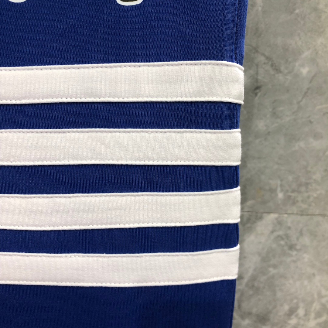 THOM BROWNE 白色四杠小狗印花松紧腰卫裤 休闲裤 裤子 天蓝色 灰色 杏色 卡其色 黄色 湖水蓝 军绿色 深蓝色