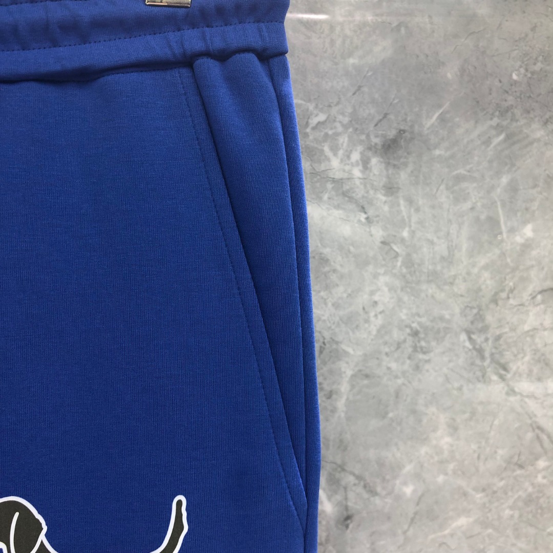 THOM BROWNE 白色四杠小狗印花松紧腰卫裤 休闲裤 裤子 天蓝色 灰色 杏色 卡其色 黄色 湖水蓝 军绿色 深蓝色