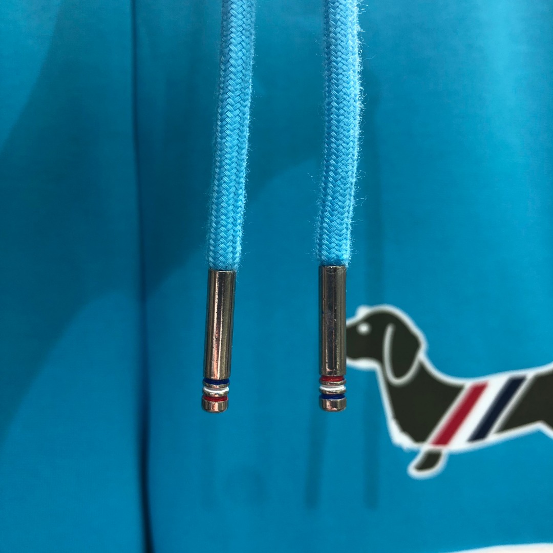 THOM BROWNE 白色四杠小狗印花松紧腰卫裤 休闲裤 裤子 天蓝色 灰色 杏色 卡其色 黄色 湖水蓝 军绿色 深蓝色