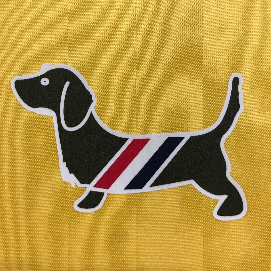 THOM BROWNE 白色四杠小狗印花松紧腰卫裤 休闲裤 裤子 天蓝色 灰色 杏色 卡其色 黄色 湖水蓝 军绿色 深蓝色