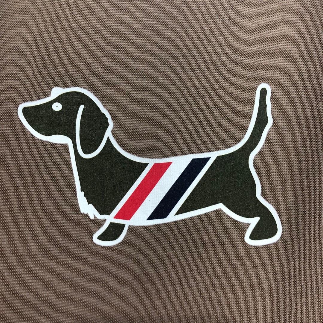 THOM BROWNE 白色四杠小狗印花松紧腰卫裤 休闲裤 裤子 天蓝色 灰色 杏色 卡其色 黄色 湖水蓝 军绿色 深蓝色