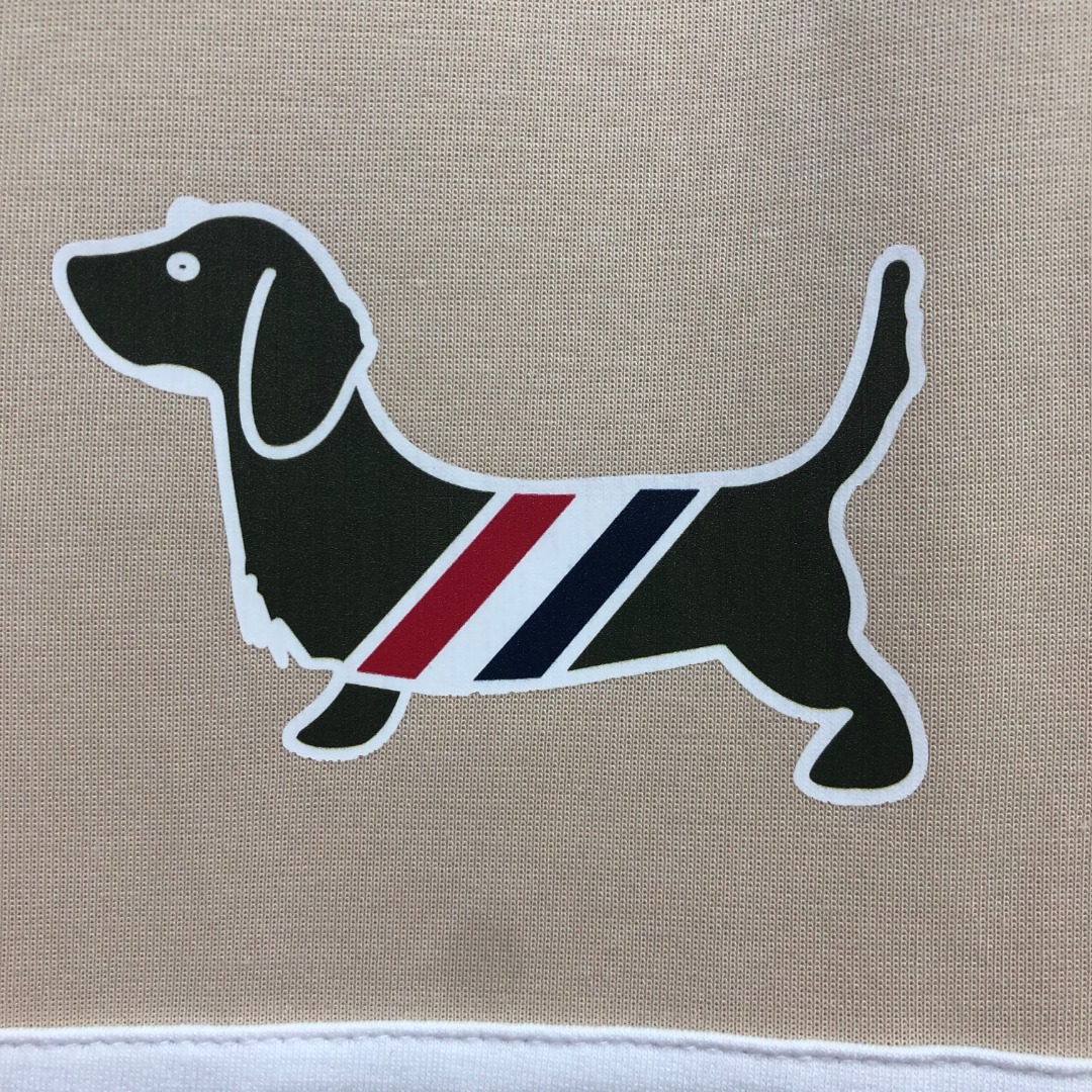 THOM BROWNE 白色四杠小狗印花松紧腰卫裤 休闲裤 裤子 天蓝色 灰色 杏色 卡其色 黄色 湖水蓝 军绿色 深蓝色