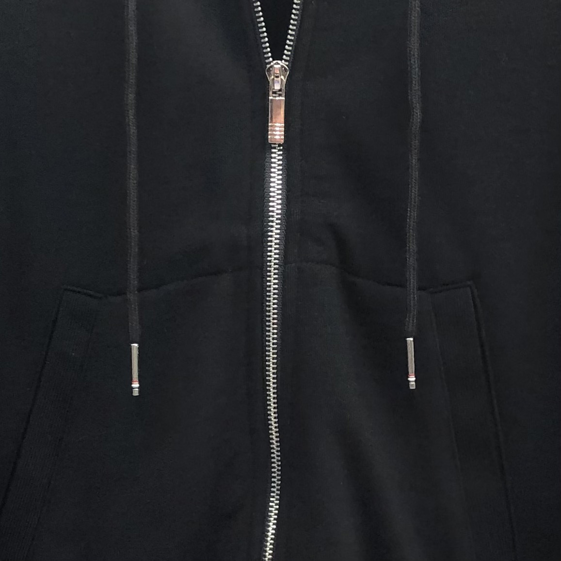 THOM BROWNE 经典四杠拉链连帽卫衣 长袖 黑色