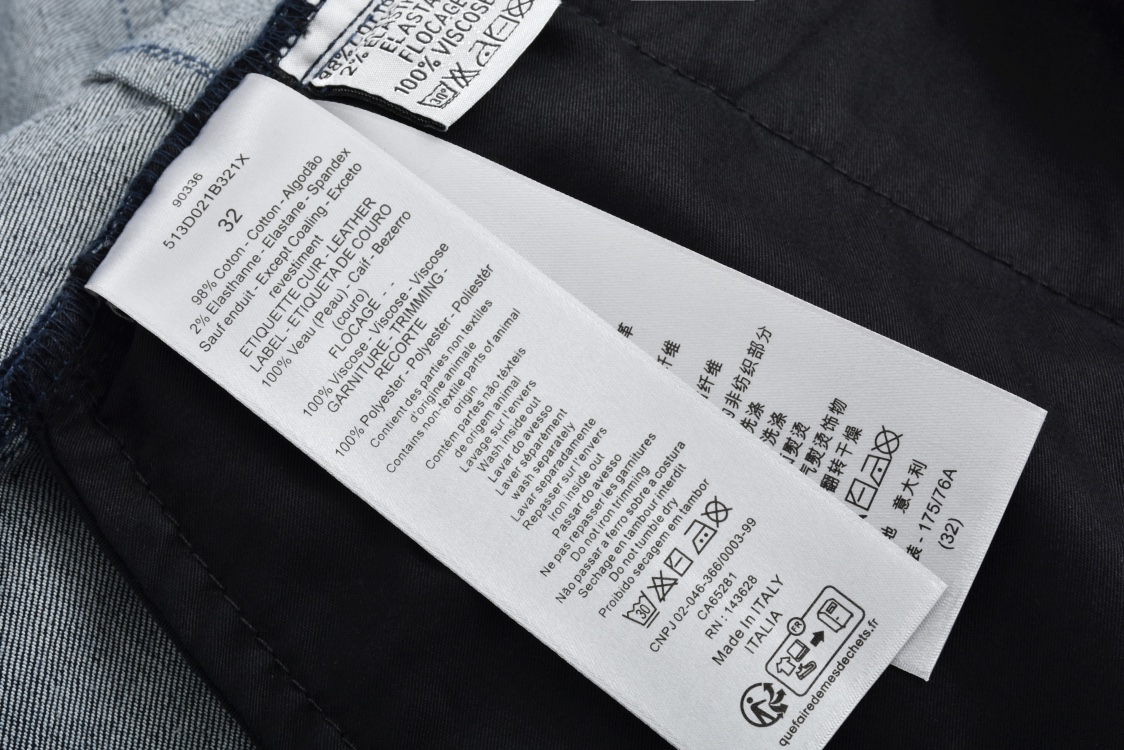 DIOR 迪奥 And Kaws 系列 蛇年限定植绒logo满印牛仔裤 长裤 裤子 蓝色 513D021B321X-C584