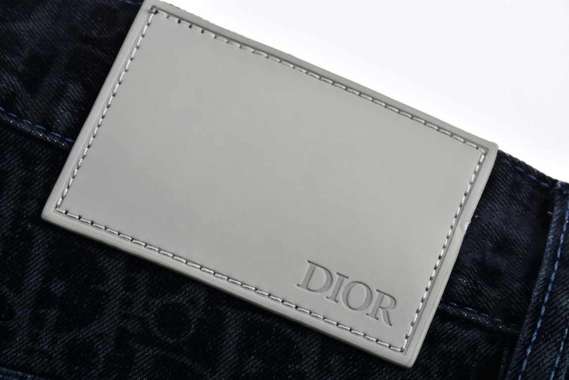 DIOR 迪奥 And Kaws 系列 蛇年限定植绒logo满印牛仔裤 长裤 裤子 蓝色 513D021B321X-C584