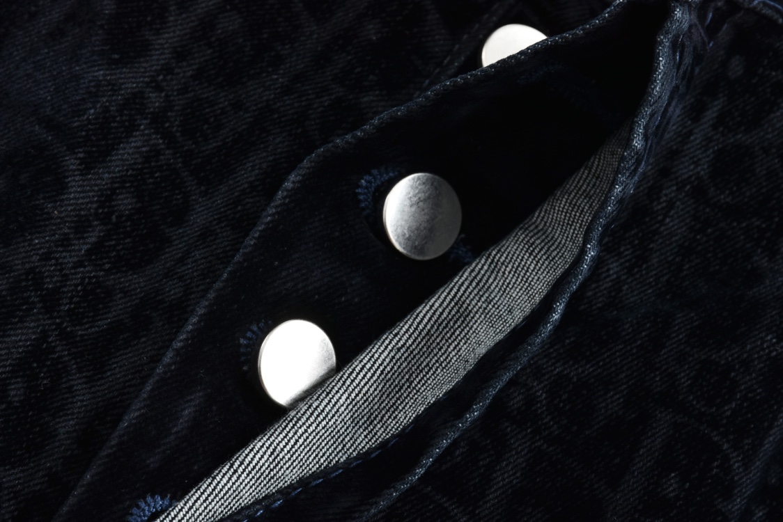 DIOR 迪奥 And Kaws 系列 蛇年限定植绒logo满印牛仔裤 长裤 裤子 蓝色 513D021B321X-C584