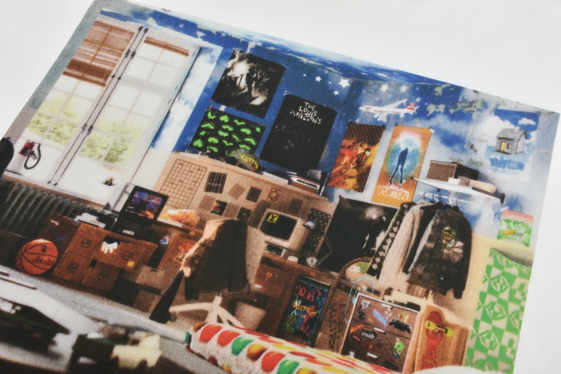 LOUIS VUITTON 路易威登 卧室油画涂鸦印花圆领短袖 T恤 白色 1ABY3Z