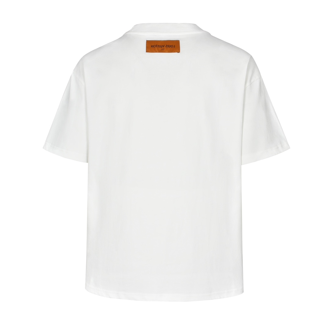 LOUIS VUITTON 路易威登 卧室油画涂鸦印花圆领短袖 T恤 白色 1ABY3Z