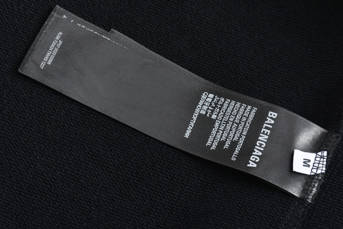 Balenciaga 巴黎世家 反光IB字母印花连帽卫衣 长袖 黑色 739024TQVT81083